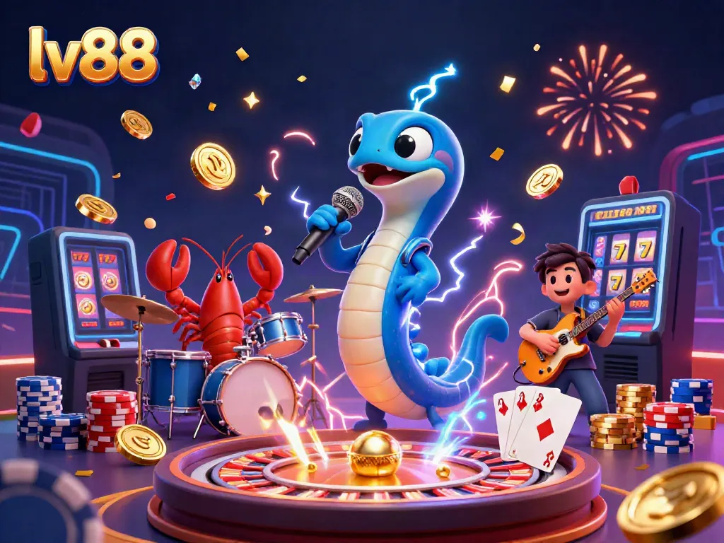 Experience the thrill of winning at lv88 with a vibrant underwater casino scene featuring lively 3D characters.