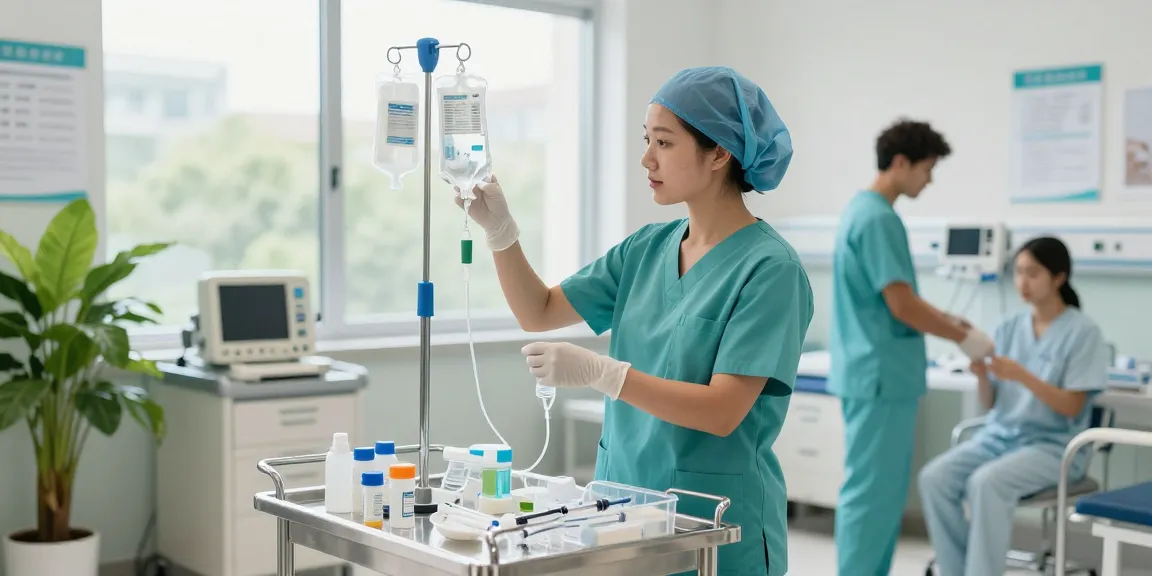 IV supplies Canada showcased in clinical setting with healthcare professionals preparing for patient care.
